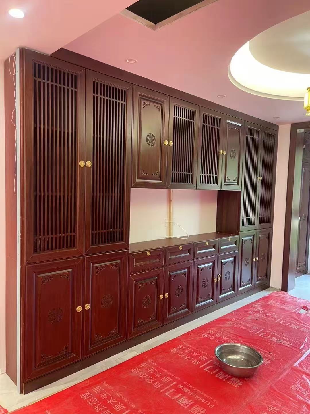 中式餐边柜酒柜实景